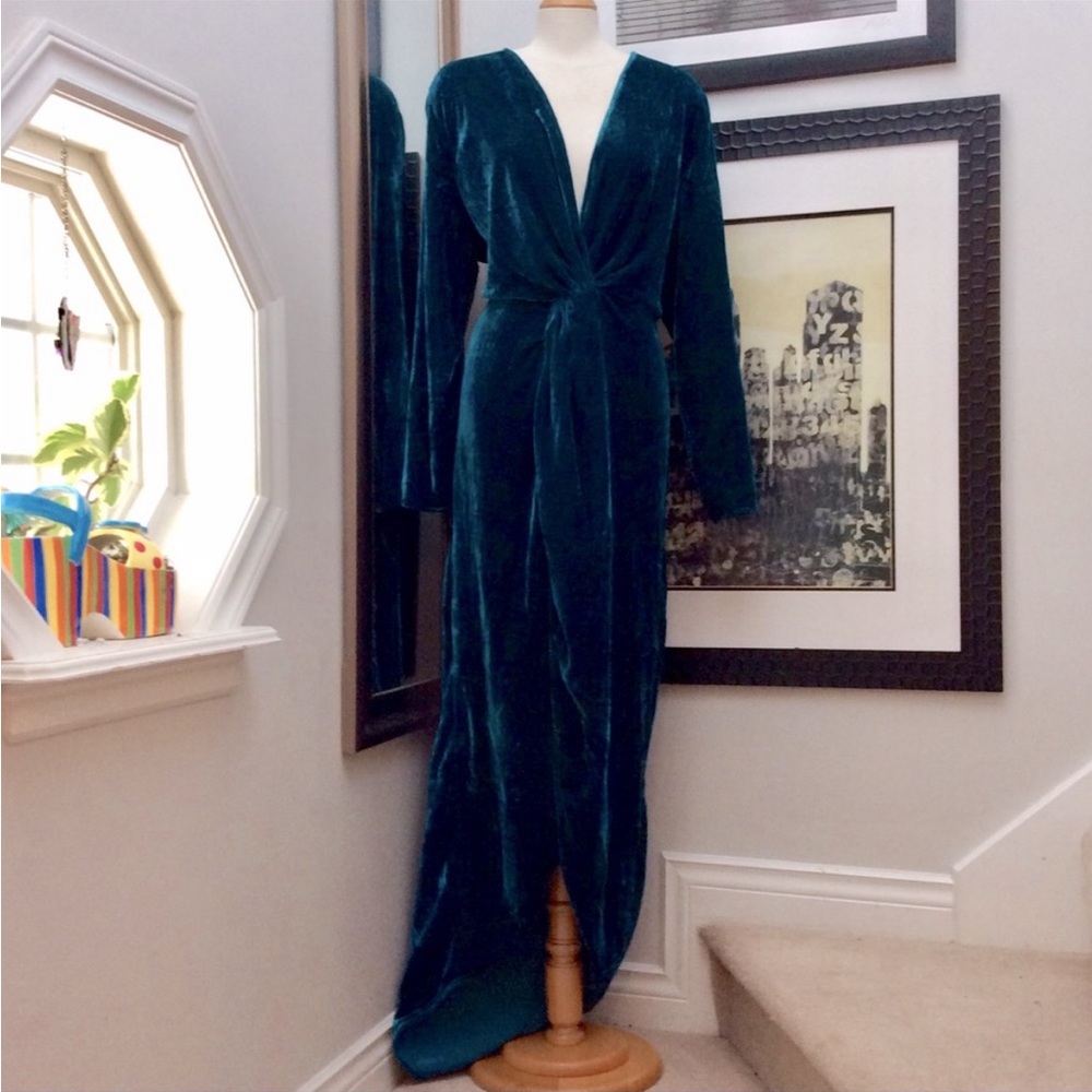 ASOS emerald green velvet dress